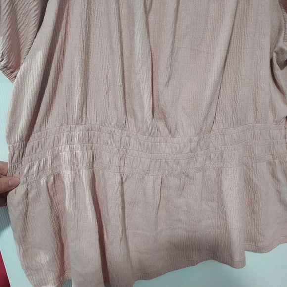 NWT LOFT Plus Pink Textured Cinched Waist Top in Size 16/18 - Picture 5 of 8